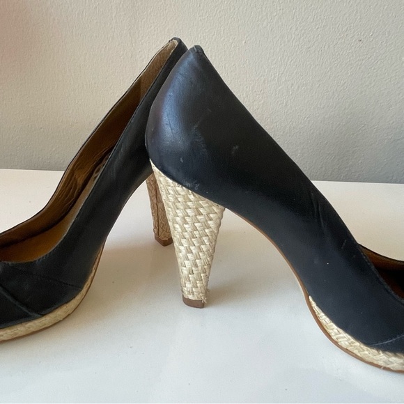 CHOCOLAT BLU Peep Toe Pumps Leather Black Size 6.5 - Picture 12 of 12